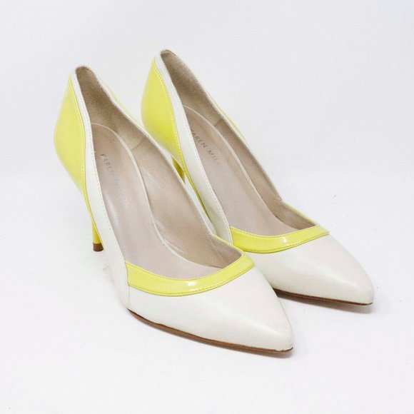 Karen Millen Shoes - Karen Millen Yellow Cream Stiletto Pumps